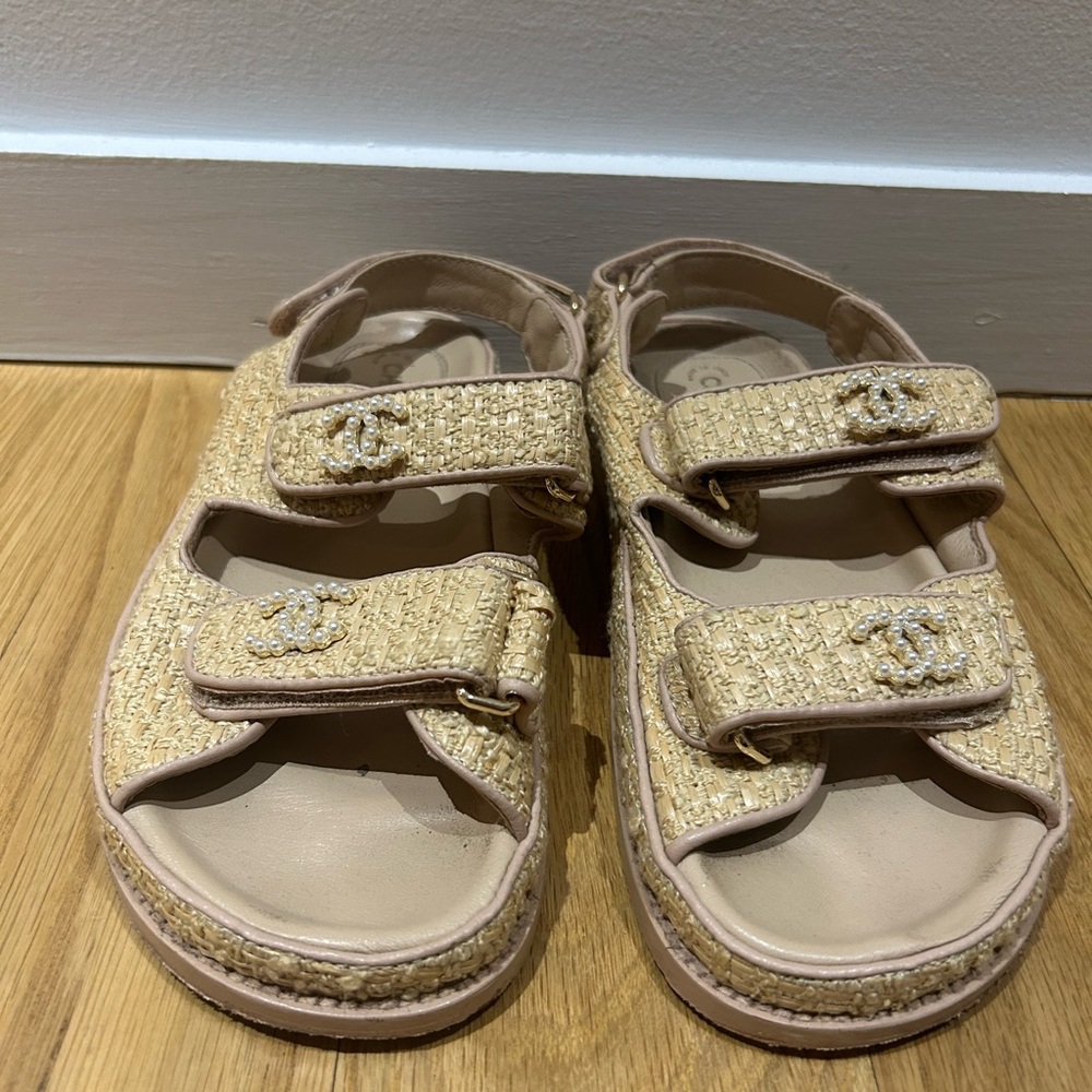 CHANEL Dad Sandals SZ 37